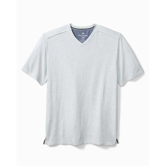 Tommy Bahama Men's Medium Turbulence Grey Coasta Vera V-Neck IslandZone T-Shirt - Picture 4 of 6